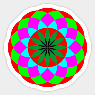 Green, red and black pattern. Sticker